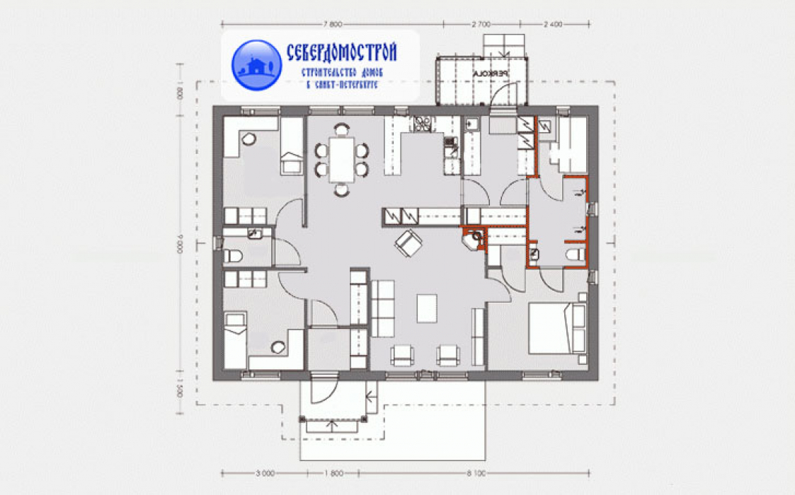 Проект каркасный дом 13 на 9 СКД-311